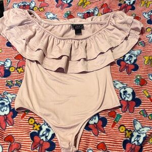 Polly & Esther Ruffled Light Pink Bodysuit